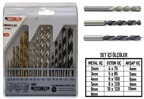 Matkap Uç Seti 16 Parça (16/Paket) ✓